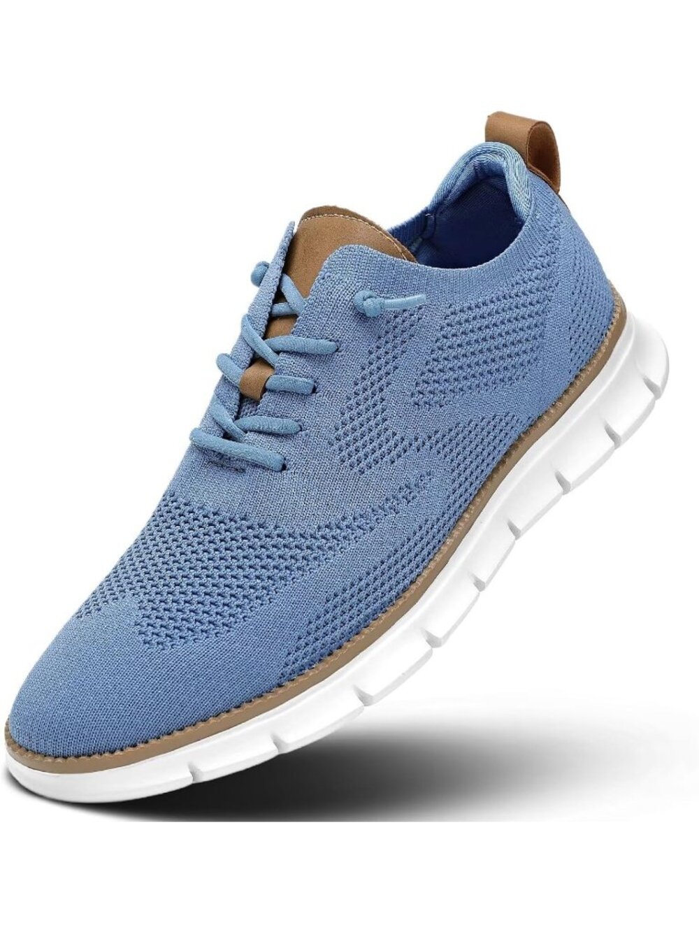 Men's Light Blue Mesh Oxfords Work Lightweight Soft Sole Casual Walking Sneaker